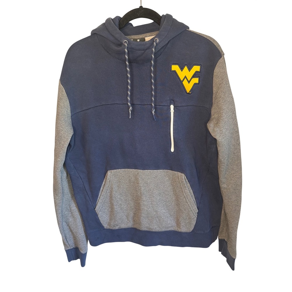 Nike West Virginia Mountaineers WVU Logo Hoodie‎ Sweatshirt Mens XL Navy Gray